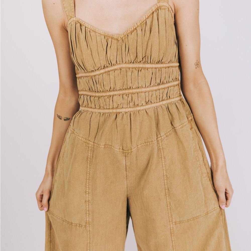 NWT FREE PEOPLE - AFTER ALL RUCHED ONE-PIECE JUMPSUIT